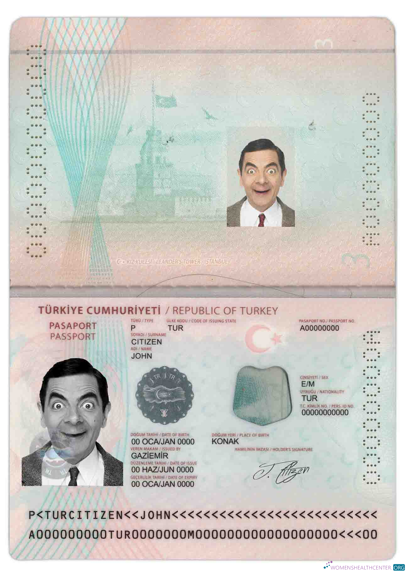 Download Turkey New passport Photoshop template